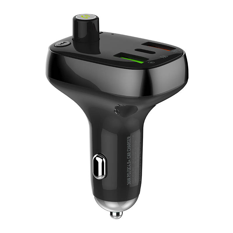 Transmiter FM LDNIO Bluetooth C704Q 2USB, USB-C + kabel Lightning