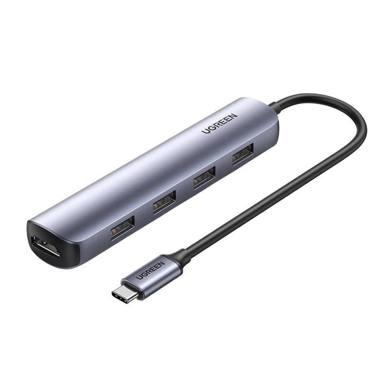 Ugreen adapter przejściówka USB Typ C - HDMI / 4 x USB