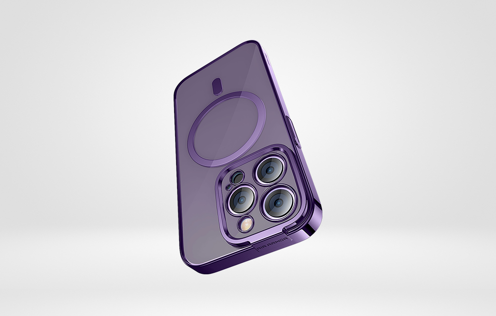 Coque magnétique Baseus Glitter pour iPhone 14 Pro (violet) + verre trempé  + kit de nettoyage - GSM Maroc
