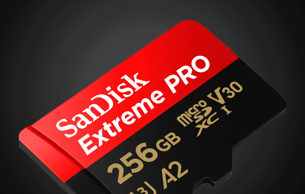 256GB Micro SDXC Extreme Pro Sandisk Memory Card (SDSQXCD-256G-GN6MA)