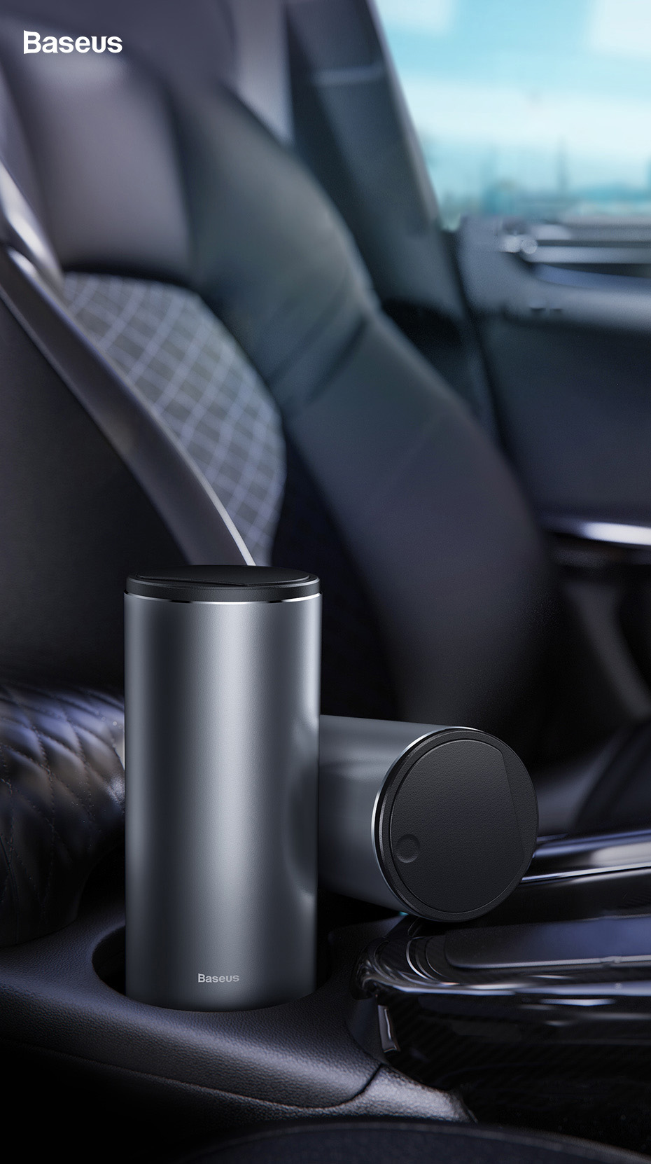 Baseus Gentleman Style Vehicle-mounted Trash Can Black