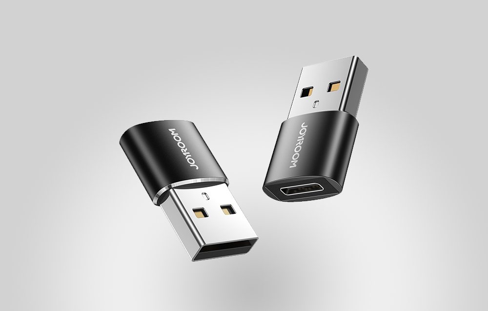 Joyroom/S-H152-USB-Male-Type-C-Female-Adapter-2pcs-Black/1