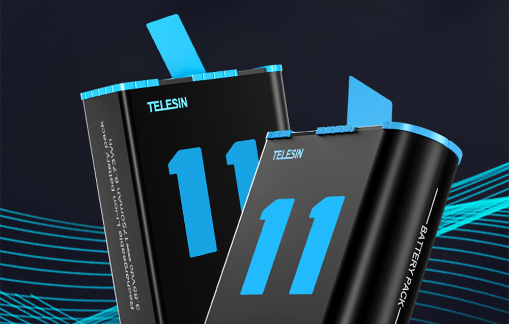 Telesin – Batterie 1750 Mah Pour Gopro Hero 11 10 9, 3