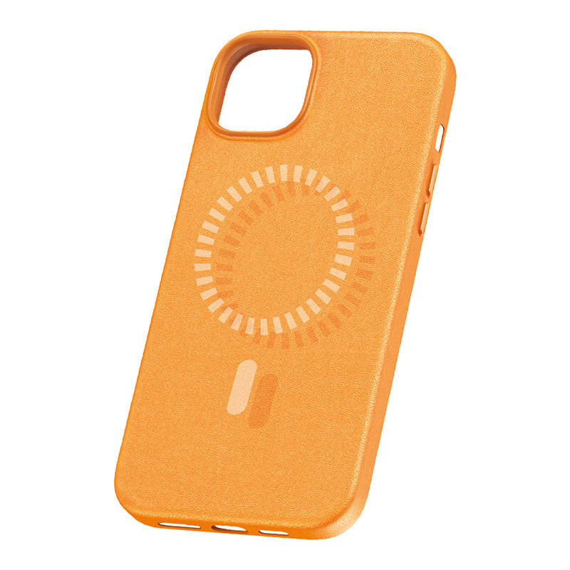 Etui magnetyczne BASEUS Fauxther Series iPhone 15 Plus (pomarańczowe) 2