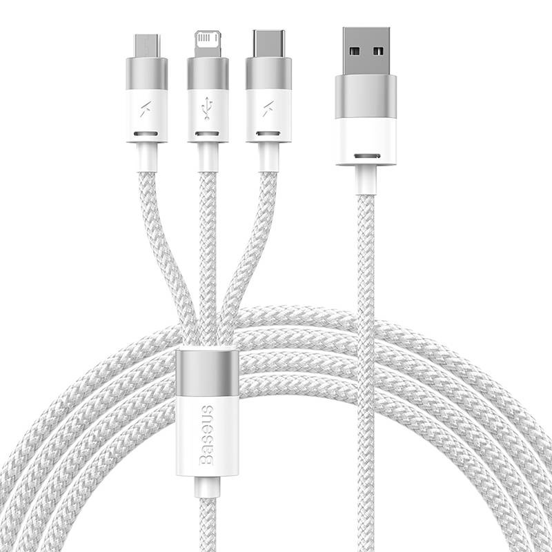 Kabel BASEUS StarSpeed USB-A-USB-C/microUSB/Lightning 1.2m (biały) 2
