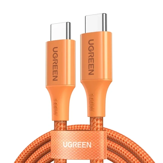 L502 USB-C Braided Cable PD 5A Orange 1m