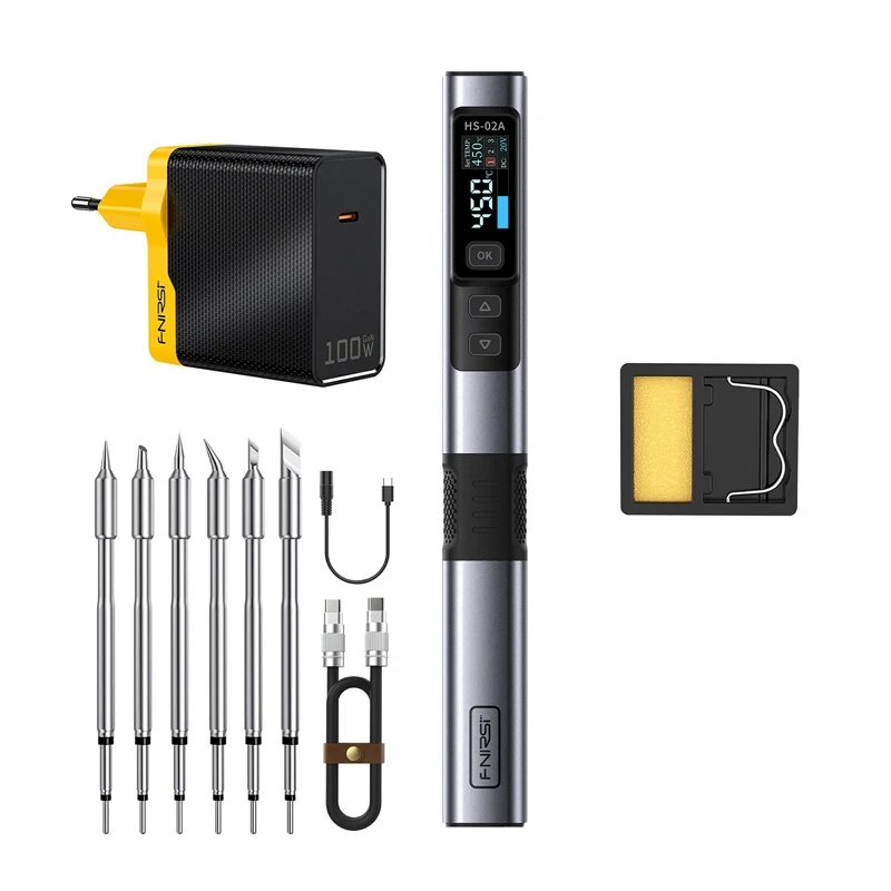 FNIRSI 100W Smart Soldering Iron with Tool Box HS-02A MAX 2