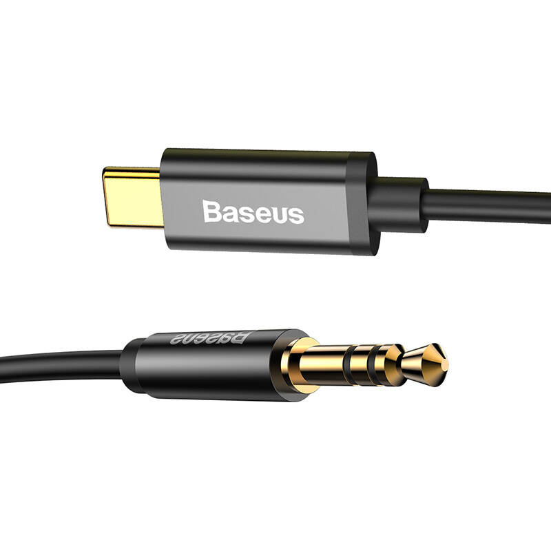 Kabel audio USB-C do mini jack 3,5mm Baseus Yiven 1.2m (czarny) 3
