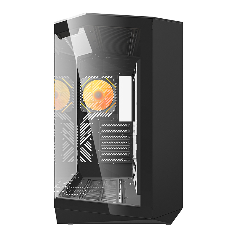 Darkflash DY470 computer case (black) + 4 fans + GPU holder 5