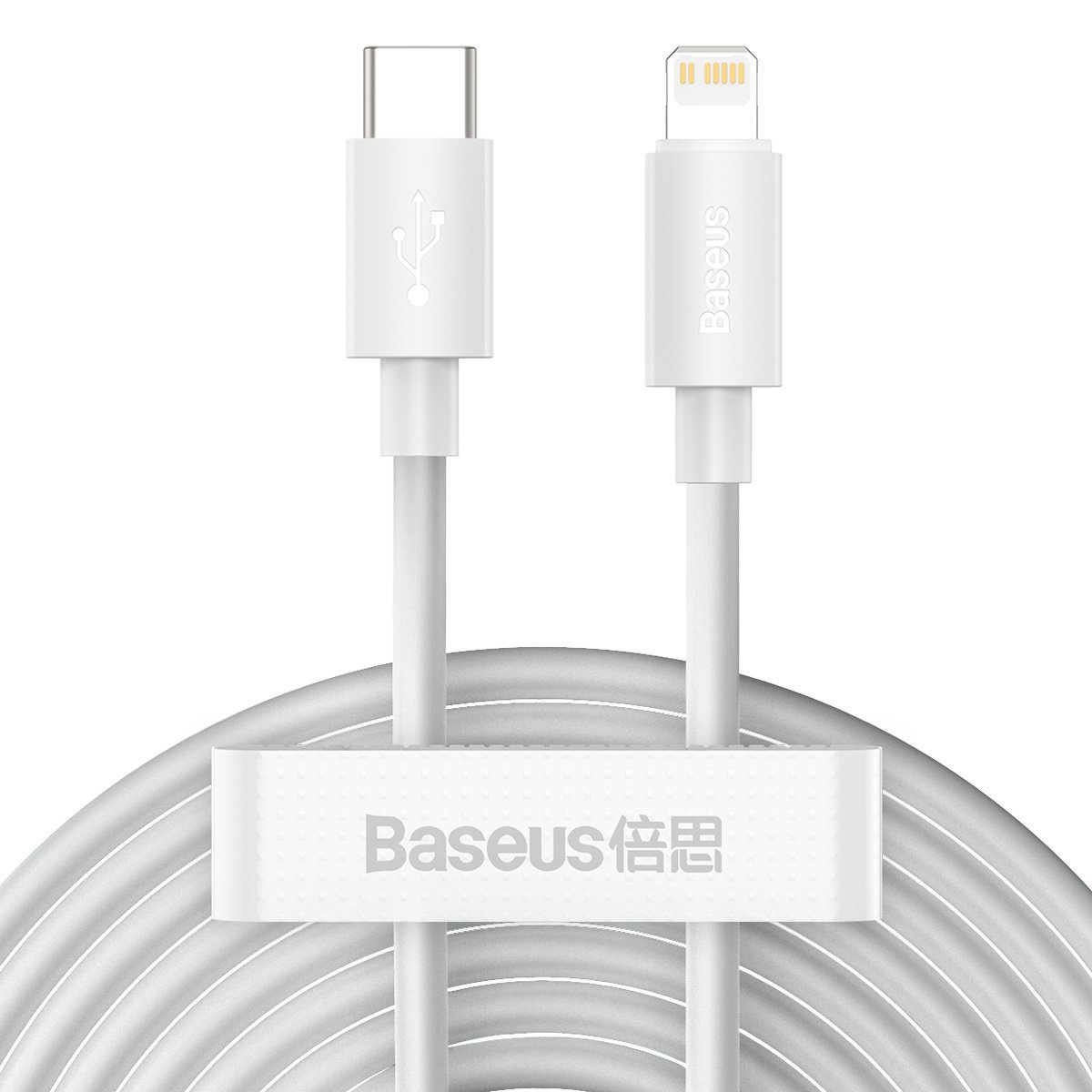 Kabel BASEUS Simple Wisdom USB-C-Lightning 1.5m 2szt. (biały)