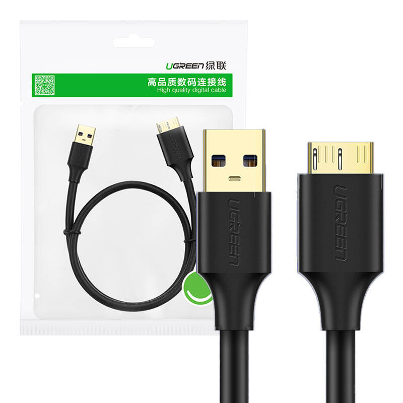 Kabel UGREEN US130 USB-A 3.0-micro USB 3.0 1m (czarny)