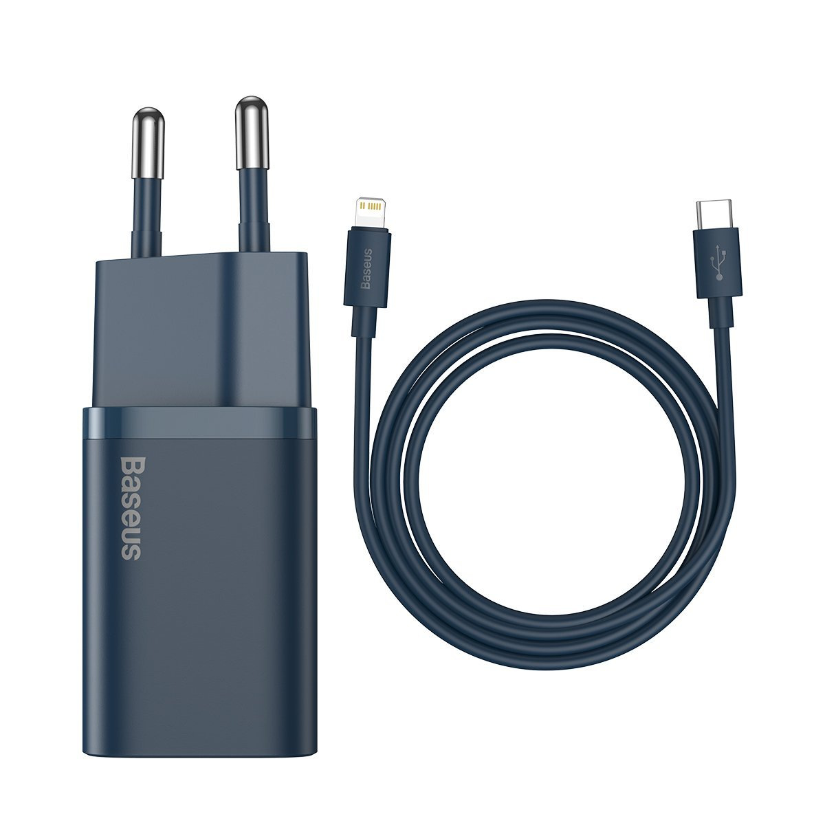 Ładowarka sieciowa BASEUS Super Si 20W + USB-C-Lightning 1m (niebieska) 2