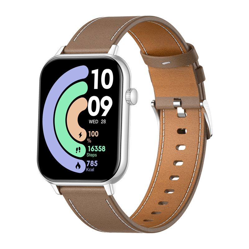 COLMI C28 Smartwatch Silver + brown leather 3
