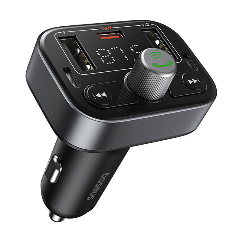 Transmiter FM Baseus S-09 Pro, Bluetooth (czarny) 4