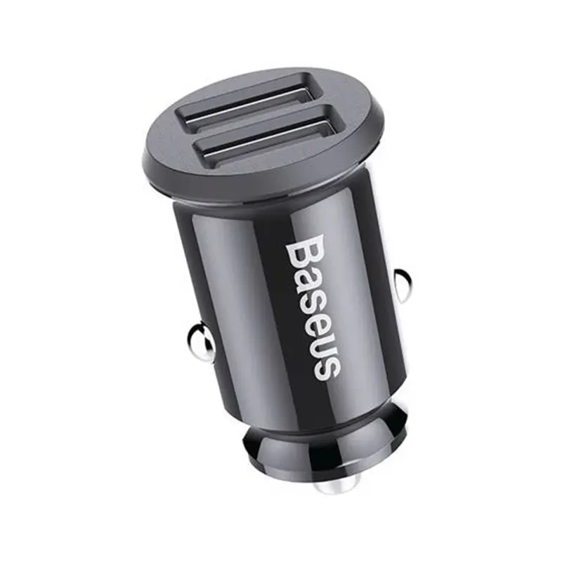 Ładowarka samochodowa BASEUS Grain 3.1A 5V 2x USB (czarna) 4
