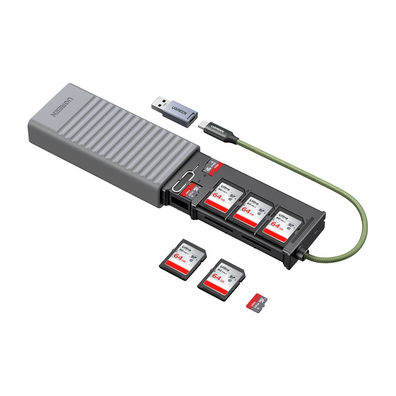 Multi-function Card Reader Ugreen CM856, USB & USB-C to SD/microSD 3
