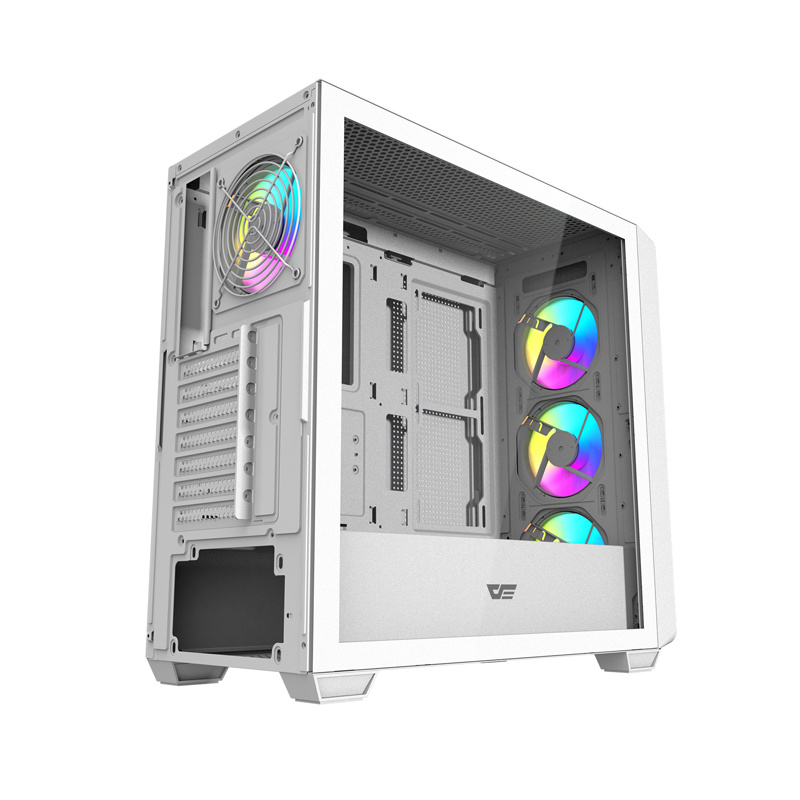 DarkFlash DS900WD ATX Pc Case with 4 fans (white) 2