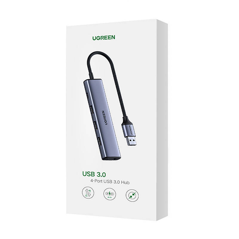 Hub USB UGREEN CM473 5-portowy (szary) 3