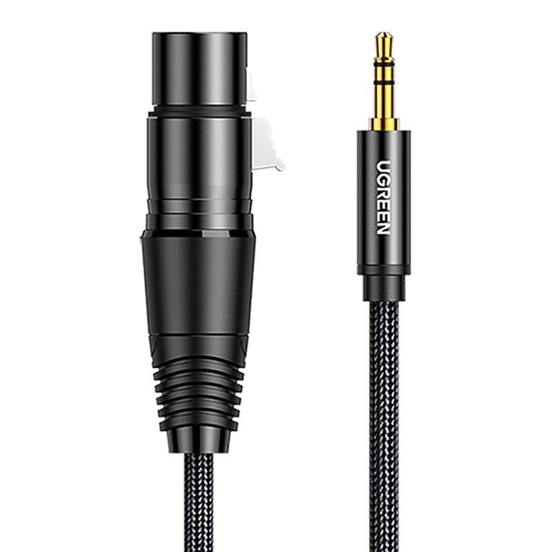 UGREEN AV182 Kabel XLR żeński do jack 3.5 męski - 2m (czarny) 2