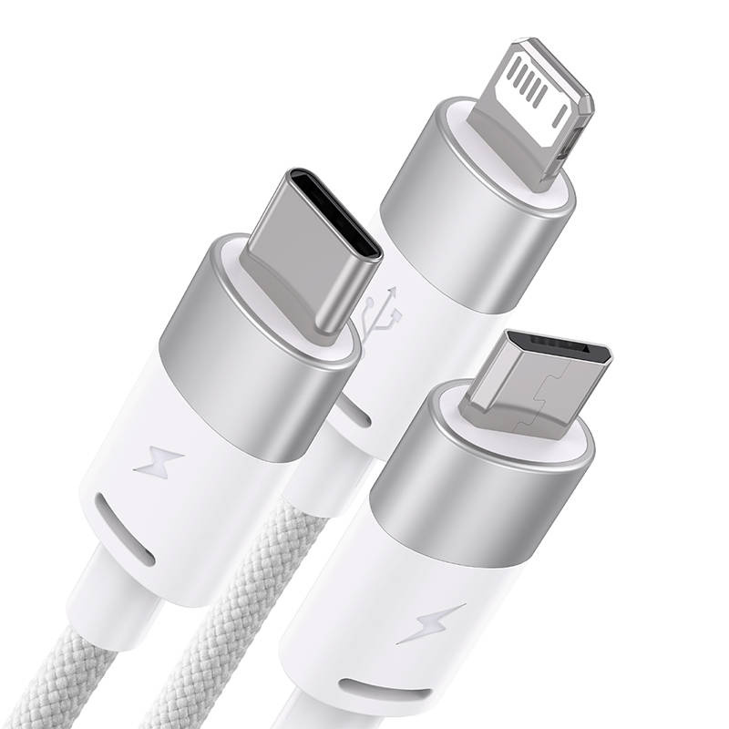 Kabel BASEUS StarSpeed USB-A-USB-C/microUSB/Lightning 1.2m (biały) 3