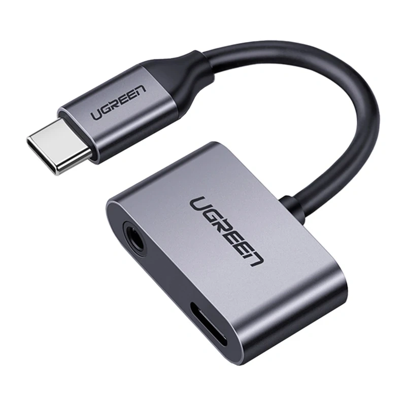 Adapter USB-C do USB-C i jack 3.5mm UGREEN (szary) 2