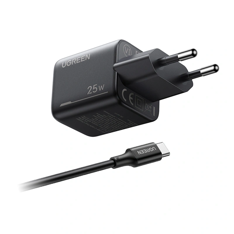 X517 25W USB-C GaN Charger Black + Cable 1m 3