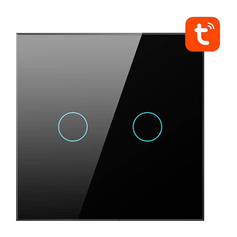 Włącznik światła AVATTO TS02-EU-B2 Wi-Fi 2-przyciski (czarny) 2