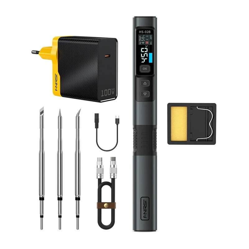 FNIRSI 100W Smart Soldering Iron with Tool Box HS-02B MAX 2