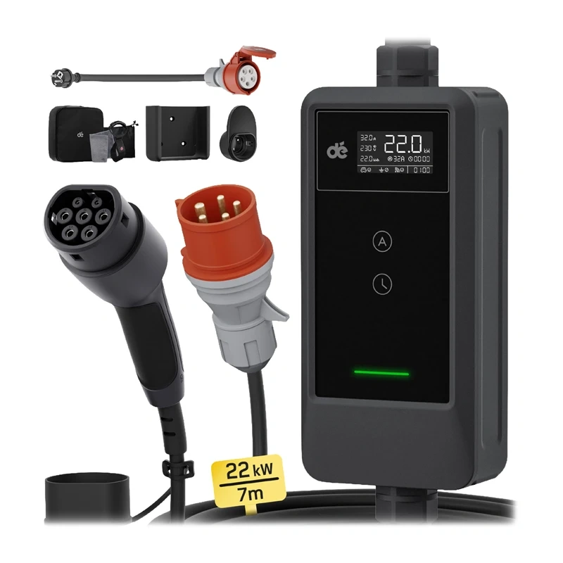 Portable EV charger DEPOW Traveler Set 22kW 2