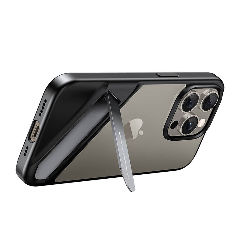 Etui ze stojakiem UGREEN LP740 iPhone 15 Pro Max (czarne) 2