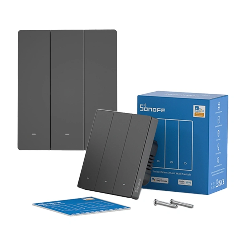 Smart WiFi wall switch SONOFF M5-3C-80 (graphite) 2