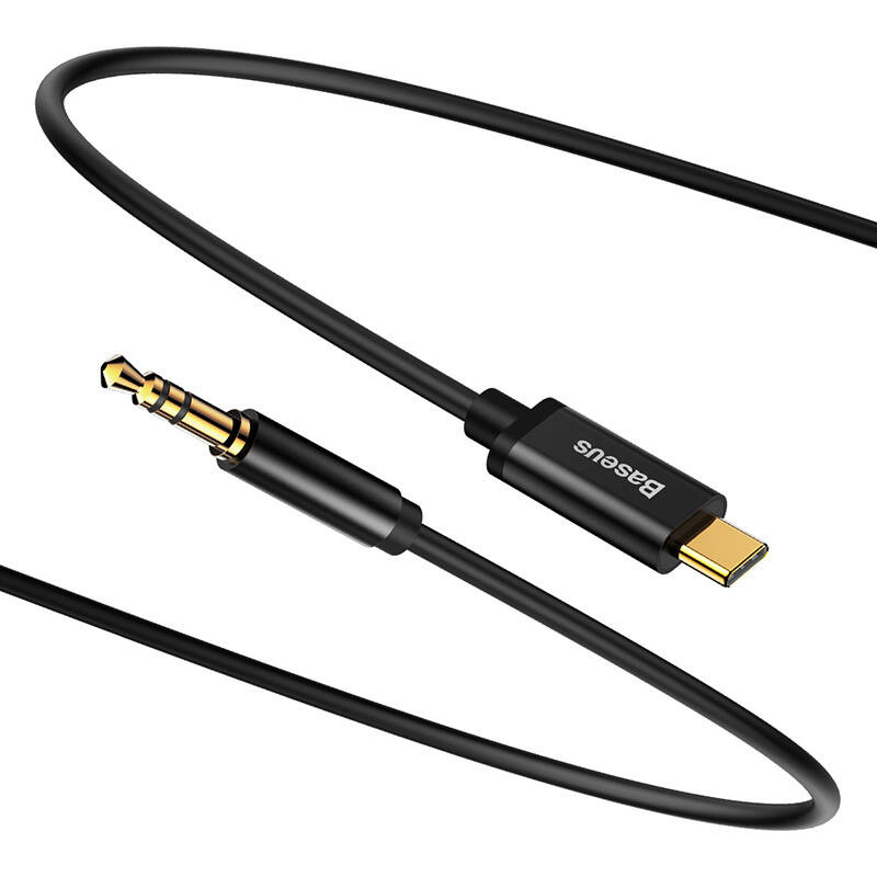 Kabel audio USB-C do mini jack 3,5mm Baseus Yiven 1.2m (czarny) 2