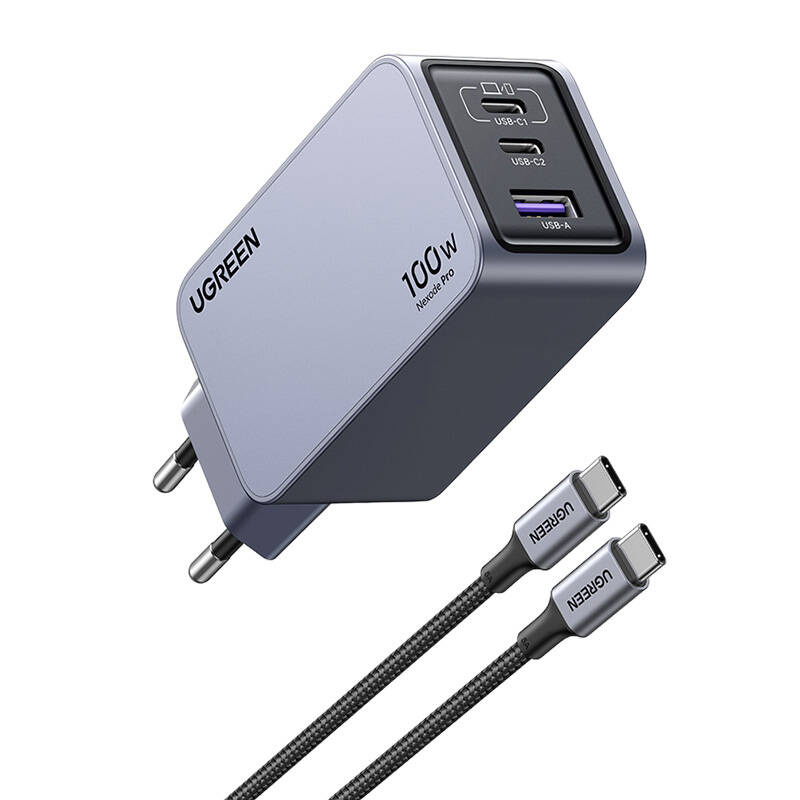Ładowarka UGREEN Nexode Pro 100W GaN 3xUSB-C USB DO Laptopa i Telefonu
