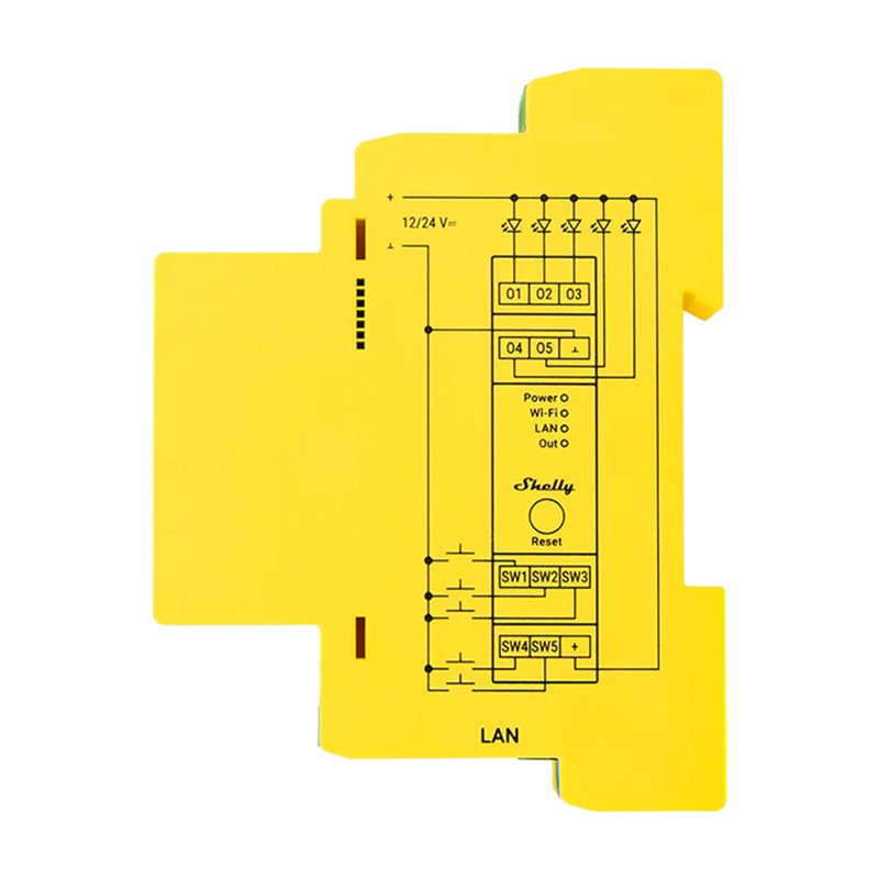 5-Channel DIN Rail Lighting Controller Shelly Pro RGBWW WiFi 4