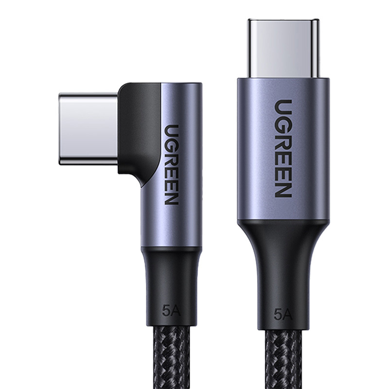 Kabel UGREEN US334 USB-C-USB-C 2m kątowy (czarny) 2