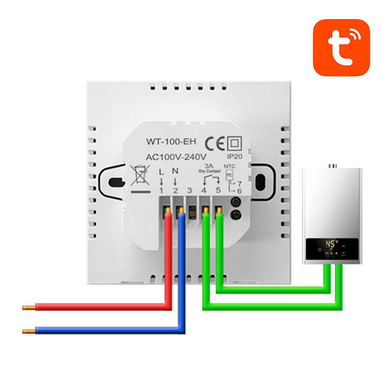 Termostat AVATTO ZWT100 ZigBee 3A Tuya do boilera CWU 4