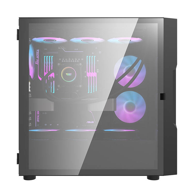 Obudowa komputerowa DARKFLASH DK431 Glass + 4 wentylatory RGB (czarna) 2