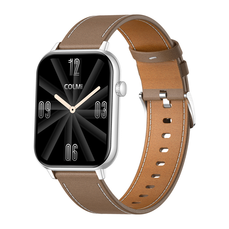 COLMI C28 Smartwatch Silver + brown leather 4