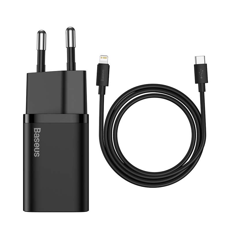 Ładowarka sieciowa BASEUS Super Si 20W + USB-C-Lightning 1m (czarna) 2