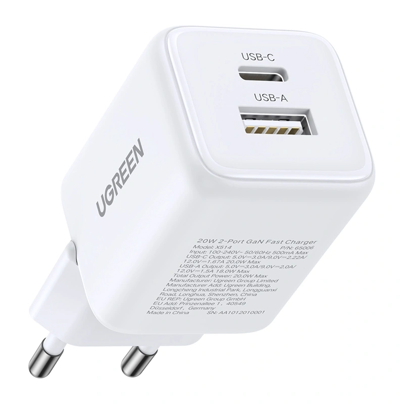 X514 20W USB USB-C GaN Charger White 3