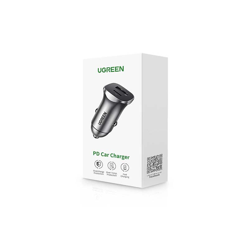 Ładowarka samochodowa UGREEN CD130 30W USB-A/USB-C (szara) 3