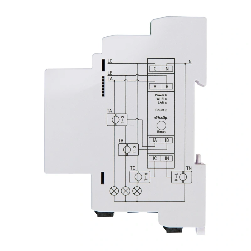 Shelly PRO 3EM 120A 3-Phase Energy Meter, WiFi/Bluetooth Matter 3