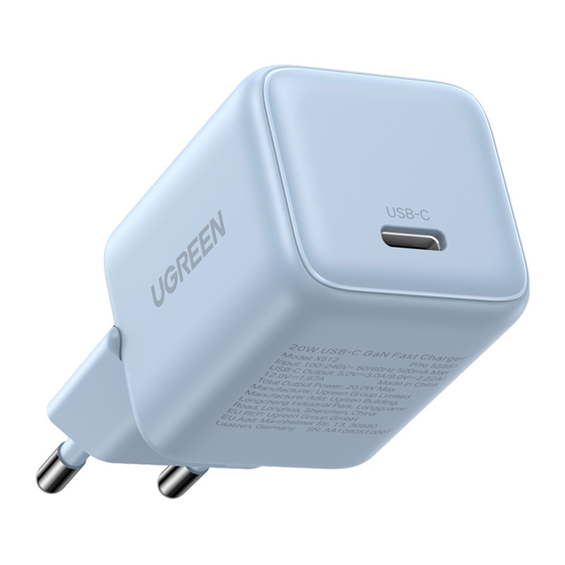 Ugreen X512 20W USB-C GaN Charger Blue 4