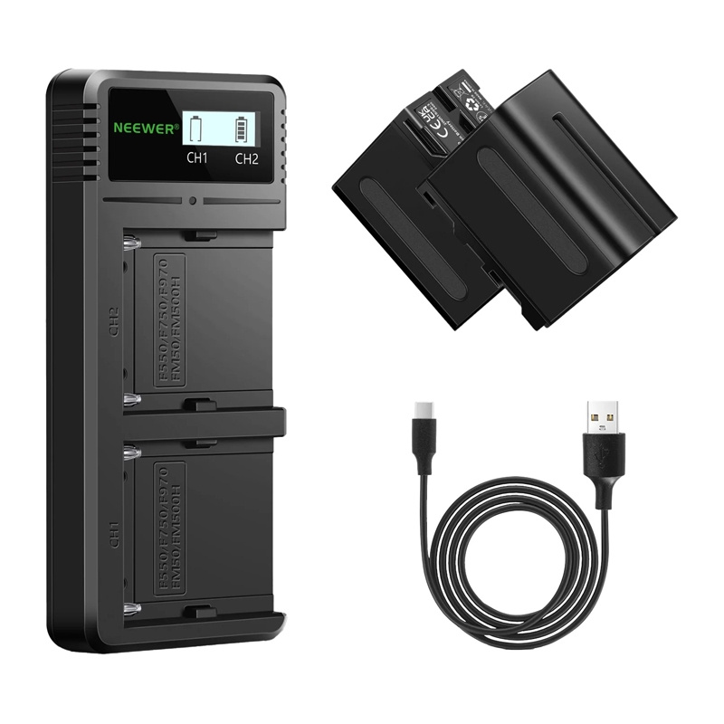 Set of 2 batteries with charger  NEEWER 2