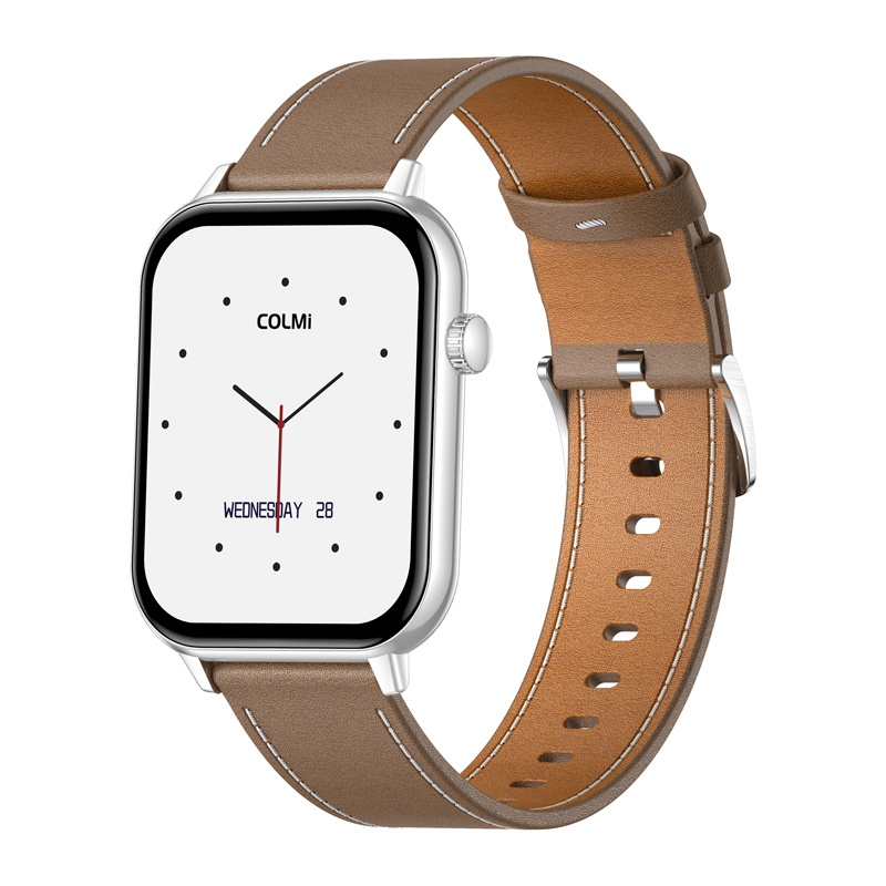 COLMI C28 Smartwatch Silver + brown leather 5