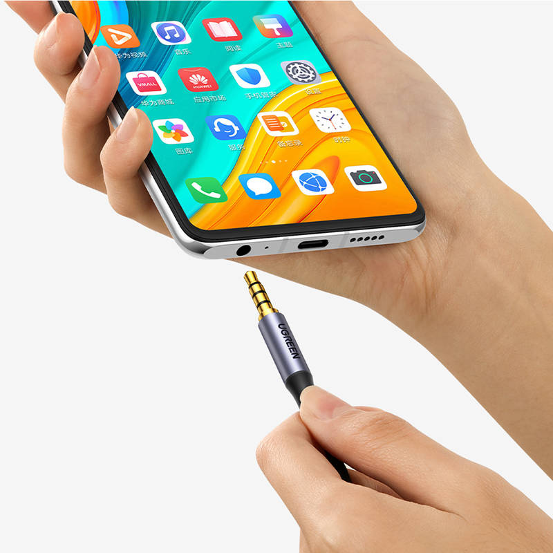 Kabel mini jack 3.5mm UGREEN AV183, AUX, 2m (czarny) 2