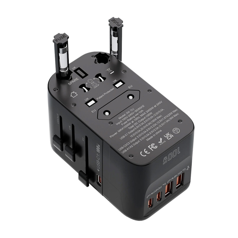 Adapter Podróżny 5w1 Blitzwolf BW-TA2 2xUSB PD + 2xC QC + C GaN 100W