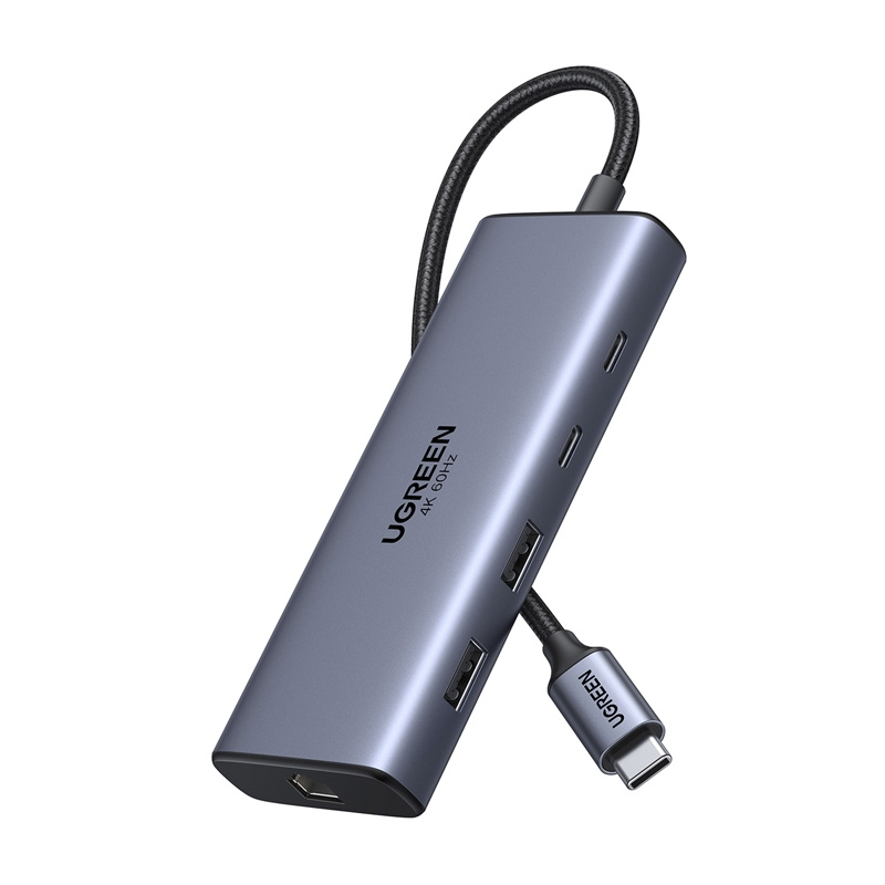 10-in-1 USB-C Hub Ugreen CM639, 2x HDMI, 2x USB, RJ45, SD/TF, PD 100W 2