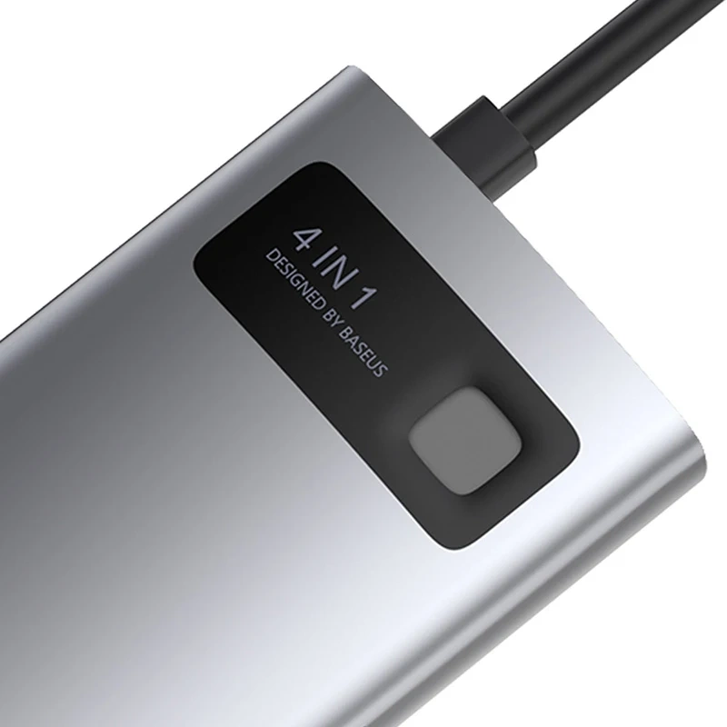 Hub USB-C BASEUS Metal Gleam Series 4-portowy 5