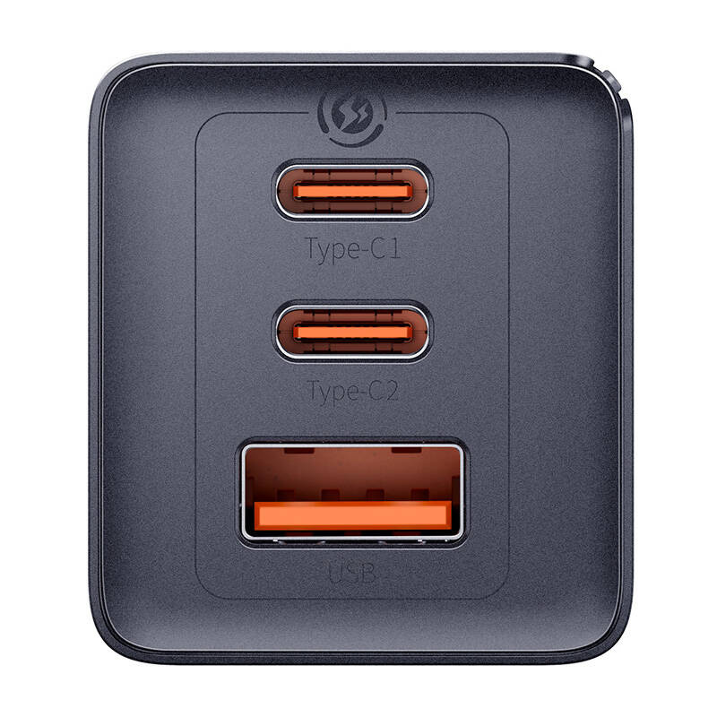Ładowarka sieciowa Baseus GaN5, 2x USB-C + USB, 65W + kabel 1m (szara) 4